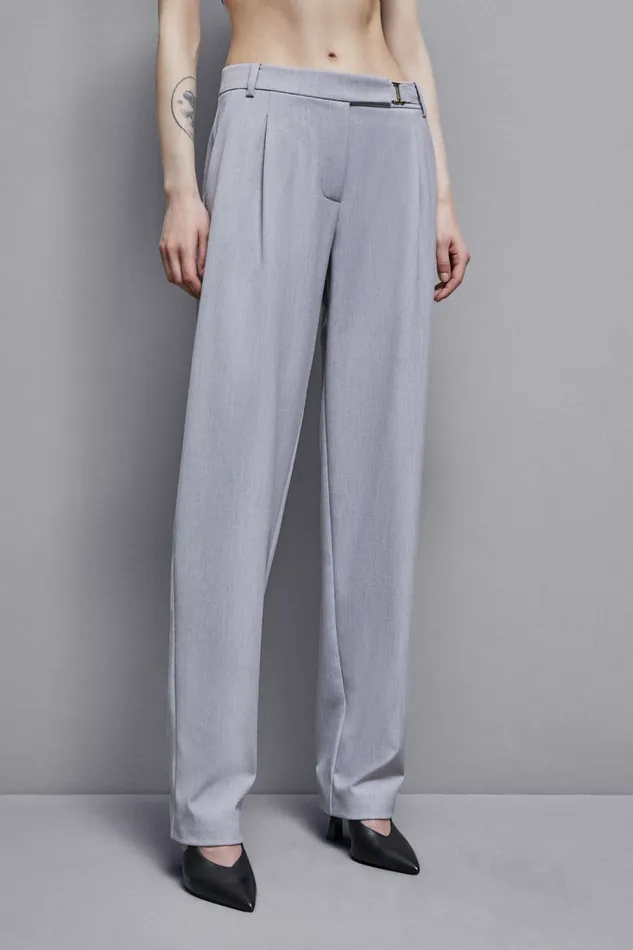 Patrizia Pepe Tailleur Regular Fit Viscose Pants Grey 8211 Women