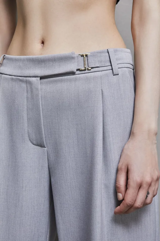 Patrizia Pepe Tailleur Regular Fit Viscose Pants Grey 8211 Women