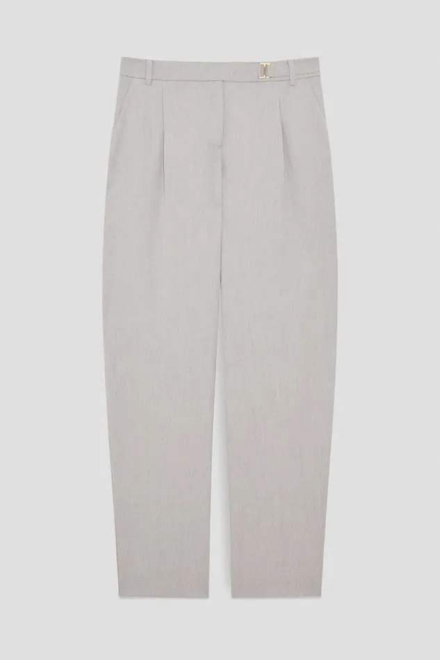 Patrizia Pepe Tailleur Regular Fit Viscose Pants Grey 8211 Women