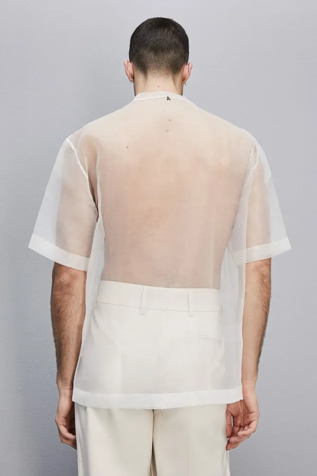 Patrizia Pepe Tops and Shirts Boxy Short Sleeve TShirt With Raw Cut Hem White 8211 Men
