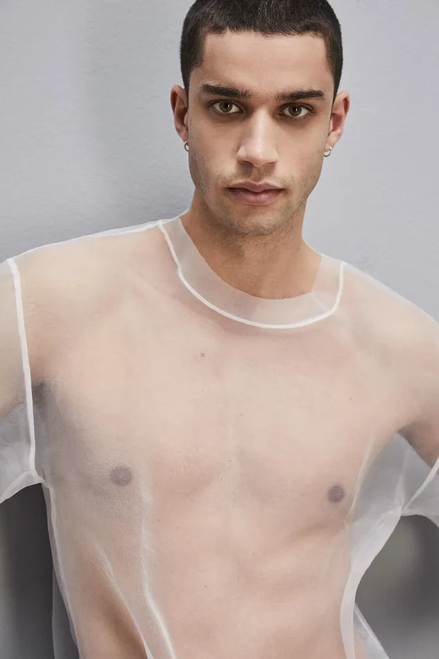 Patrizia Pepe Tops and Shirts Boxy Short Sleeve TShirt With Raw Cut Hem White 8211 Men