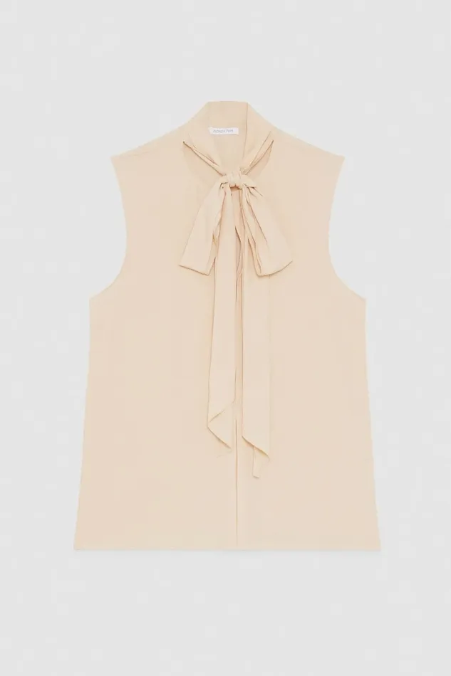 Patrizia Pepe Tops Essential Crepe Top Beige 8211 Women