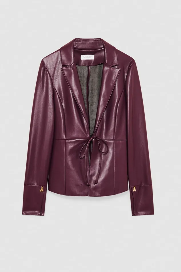 Patrizia Pepe Tops LeatherEffect Overshirt Jacket Red 8211 Women