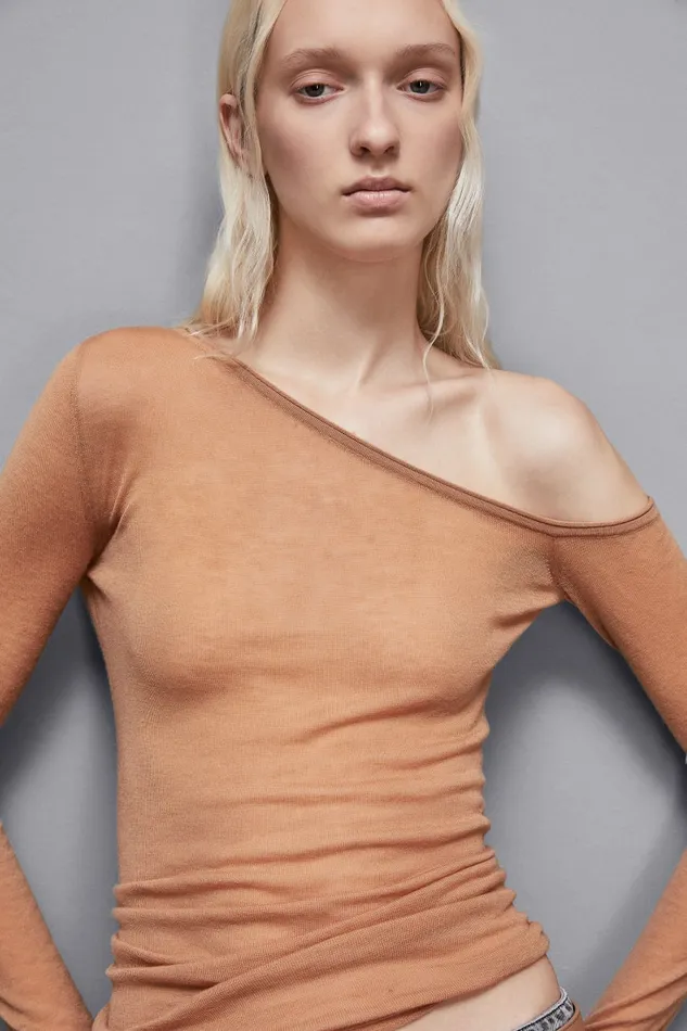 Patrizia Pepe Tops LongSleeved Wool Sweater Brown 8211 Women