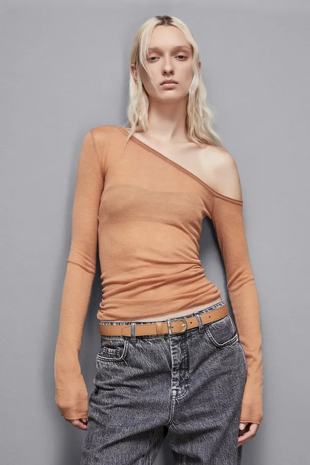 Patrizia Pepe Tops LongSleeved Wool Sweater Brown 8211 Women