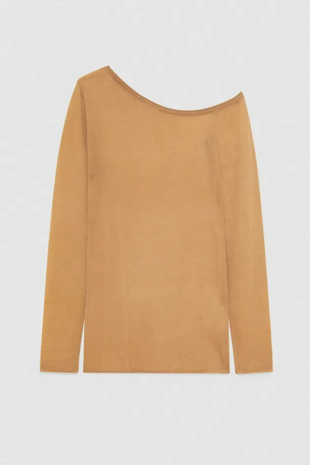 Patrizia Pepe Tops LongSleeved Wool Sweater Brown 8211 Women