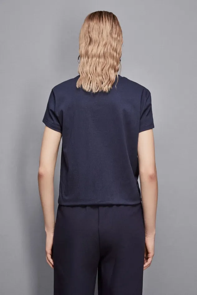 Patrizia Pepe Tops TShirt With Logo Blue 8211 Women