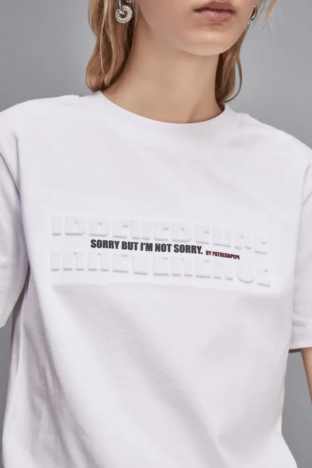 Patrizia Pepe Tops TShirt With Slogan White 8211 Women