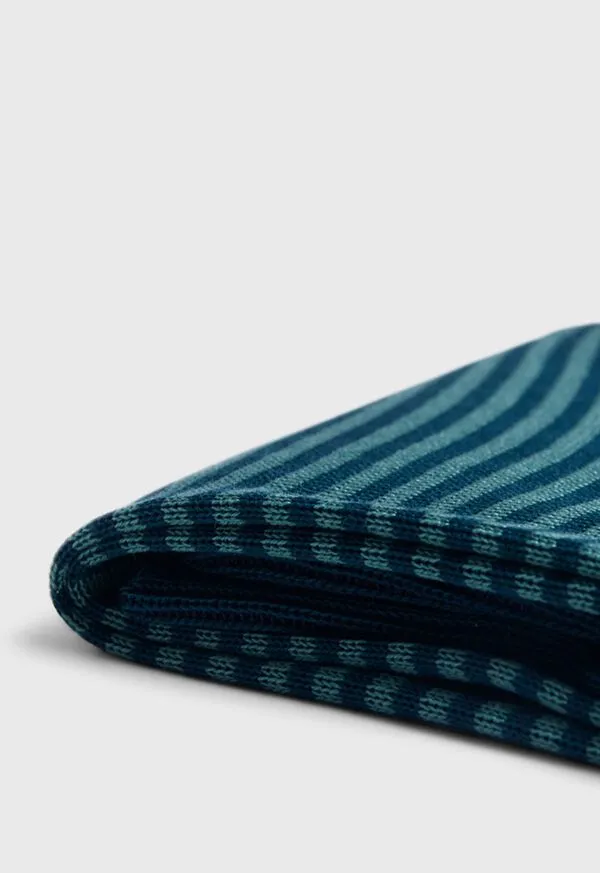 Paulstuart Socks Mens Cotton Horizontal Stripe Sock Green Paulstuart Socks Mens Cotton Horizontal Stripe Sock Green