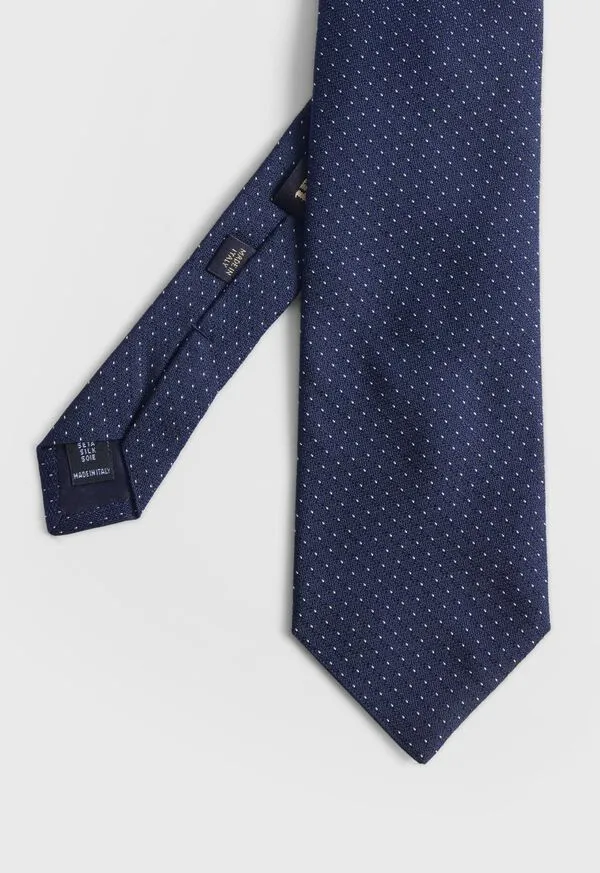 Paulstuart Ties Mens Woven Silk Micro Pattern Tie Black