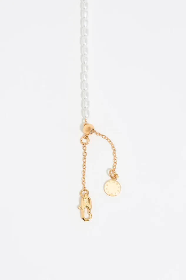 Pearl And Multicolor Heart Logo Necklace Gold Women Bimba Y Lola Necklaces Pearl And Multicolor Heart Logo Necklace Gold Women Bimba Y Lola Necklaces
