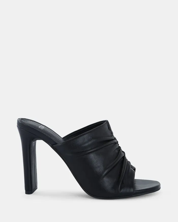 Peep Toes NOVO Shoes Women FREEZA BLACK Open Toe Heels