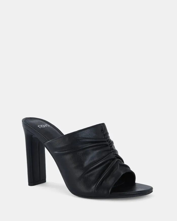 Peep Toes NOVO Shoes Women FREEZA BLACK Open Toe Heels