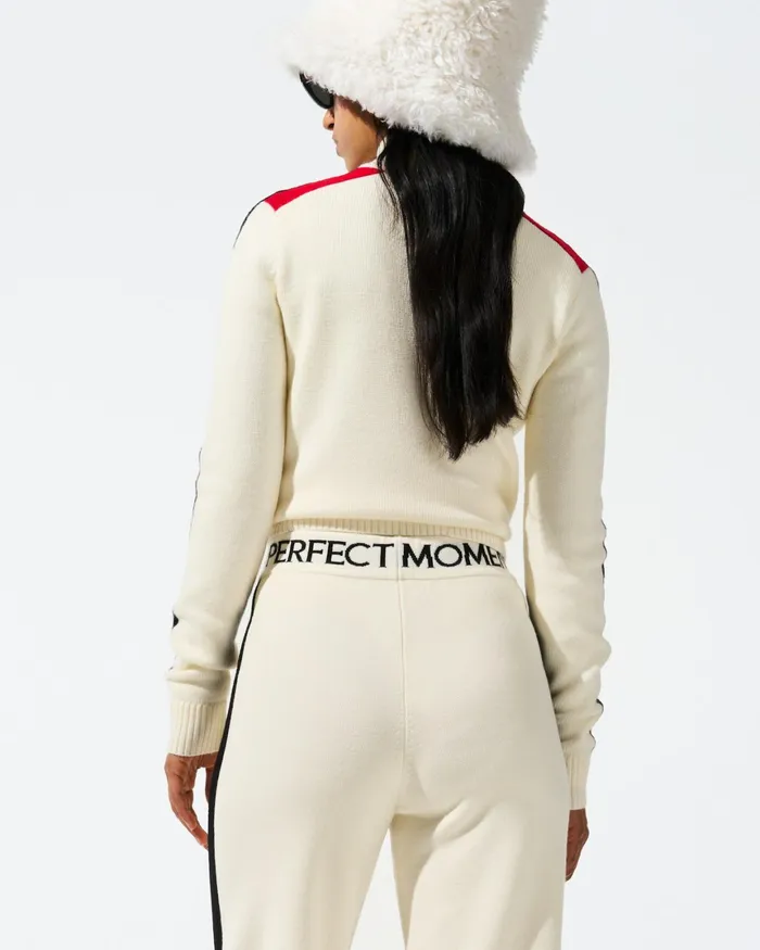 Perfect Moment LA Tour Merino Wool 14 Zip Sweater Snow White Women Tops