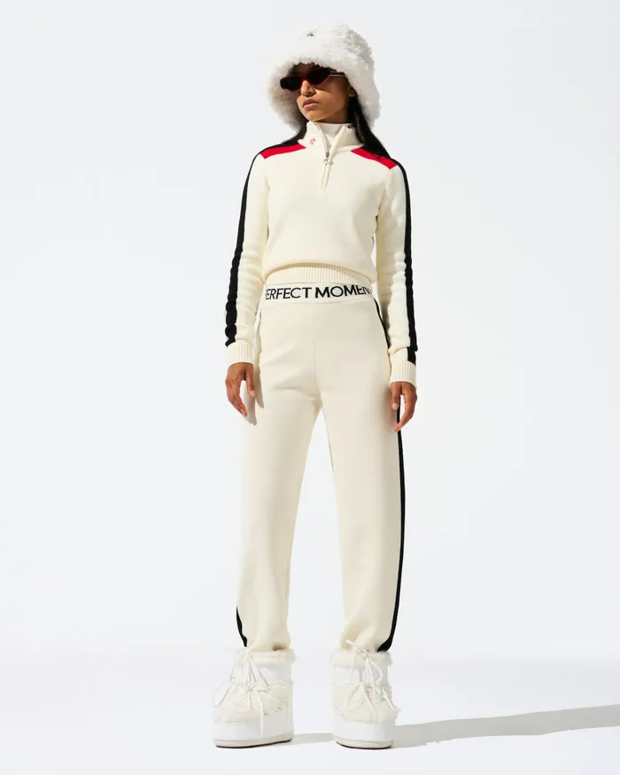 Perfect Moment LA Tour Merino Wool 14 Zip Sweater Snow White Women Tops