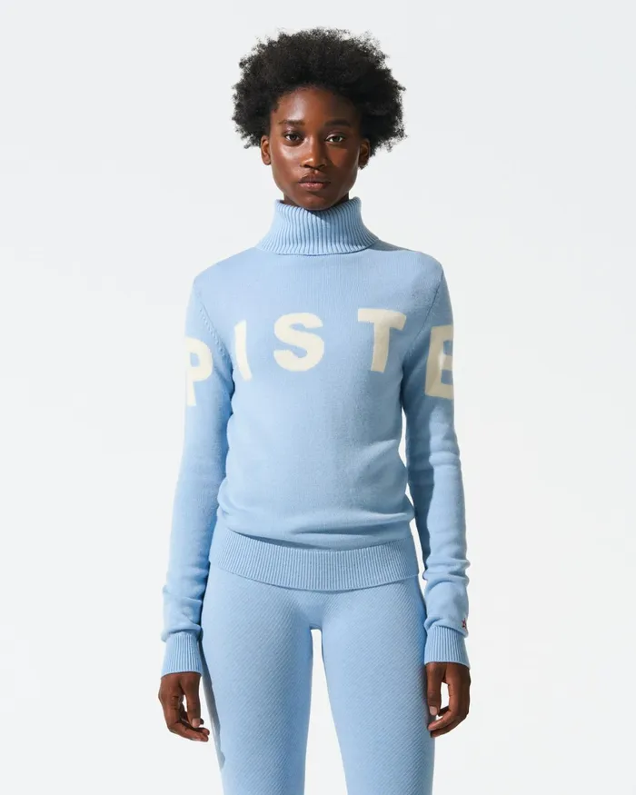 Perfect Moment Piste Merino Wool Sweater Bluebird Blue Women Tops