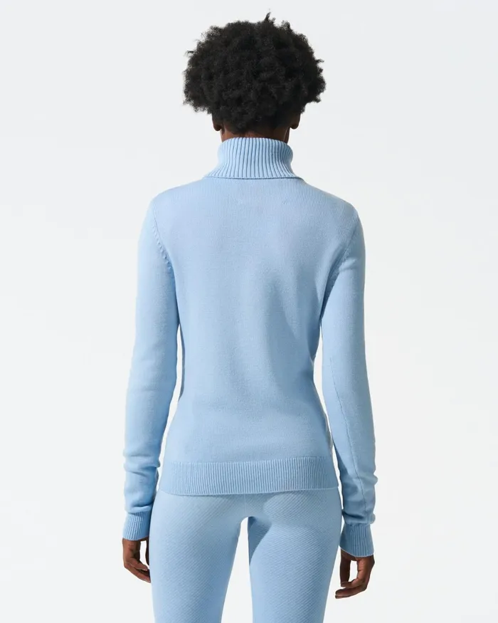 Perfect Moment Piste Merino Wool Sweater Bluebird Blue Women Tops