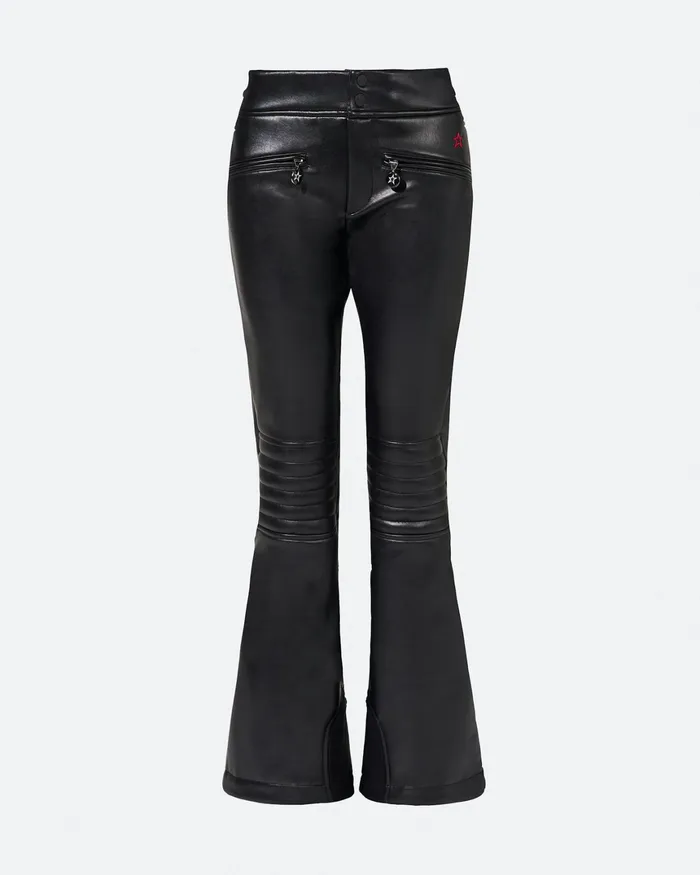 Perfect Moment Vegan Leather MidRise Aurora Ski Pant Black faux Leather Women Pants