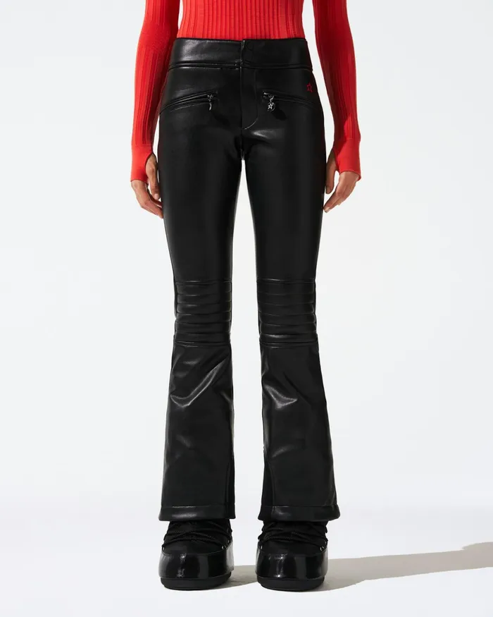 Perfect Moment Vegan Leather MidRise Aurora Ski Pant Black faux Leather Women Pants