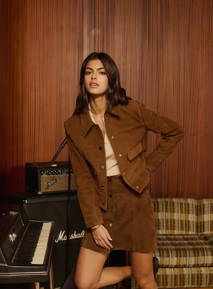Petite Mendigote Skirts and Shorts Fw24 Jupe En Cuir Jilia Brown 8211 Women