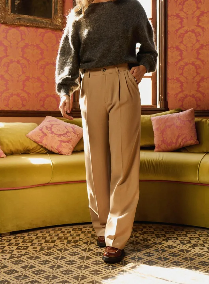 Petite Mendigote Tailors Fw24 Pantalon Paddy A Pinces Larges Beige 8211 Women