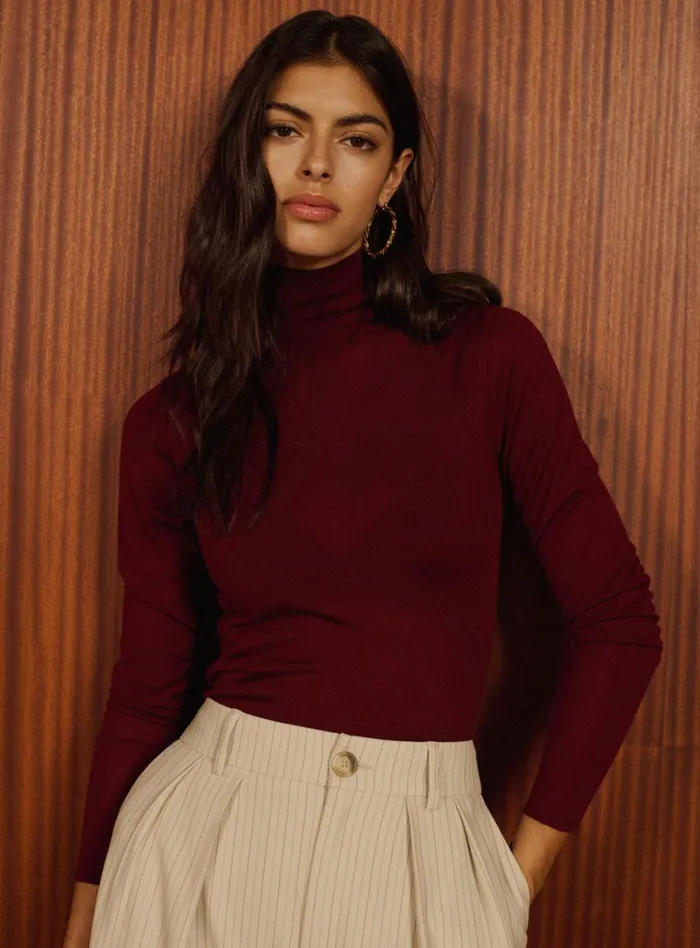 Petite Mendigote Tops Blouses Fw24 Sous Pull Col Roule Mania Bordeaux 8211 Women Petite Mendigote Tops Blouses Fw24 Sous Pull Col Roule Mania Bordeaux 8211 Women