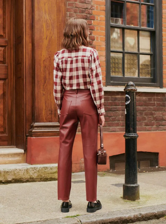 Petite Mendigote Tops Blouses Fw24 Top A Carreau Tabatha Bordeaux 8211 Women