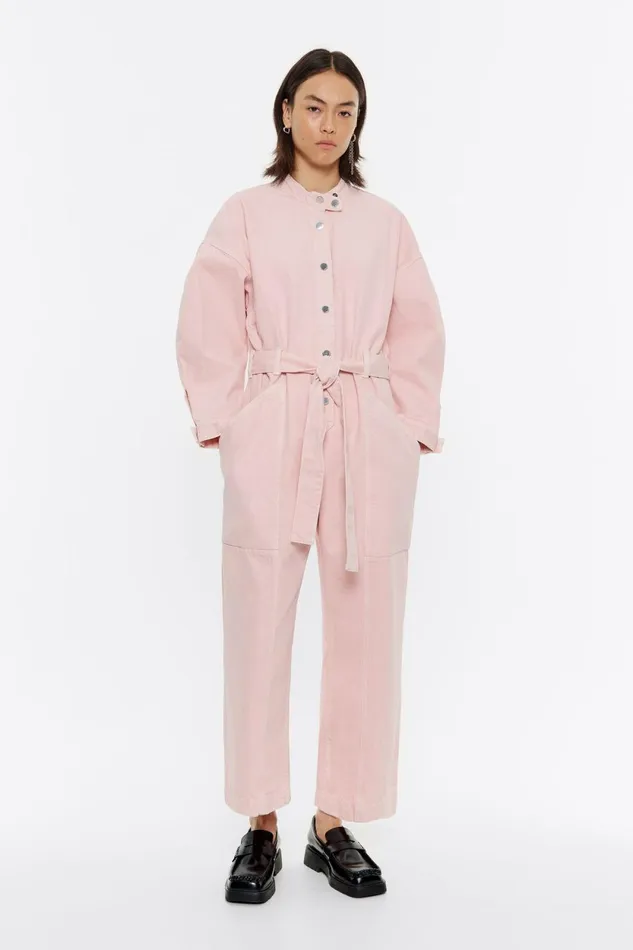 Pink Denim Cargo Jumpsuit Denim Pink Women Bimba Y Lola Denim Pink Denim Cargo Jumpsuit Denim Pink Women Bimba Y Lola Denim