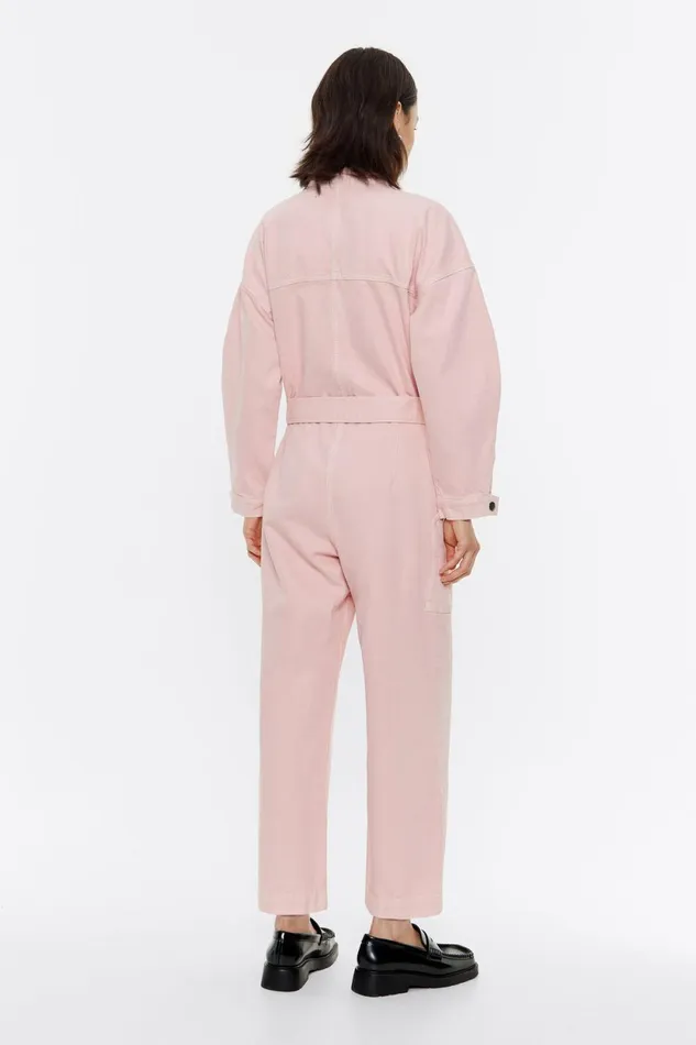 Pink Denim Cargo Jumpsuit Denim Pink Women Bimba Y Lola Denim Pink Denim Cargo Jumpsuit Denim Pink Women Bimba Y Lola Denim