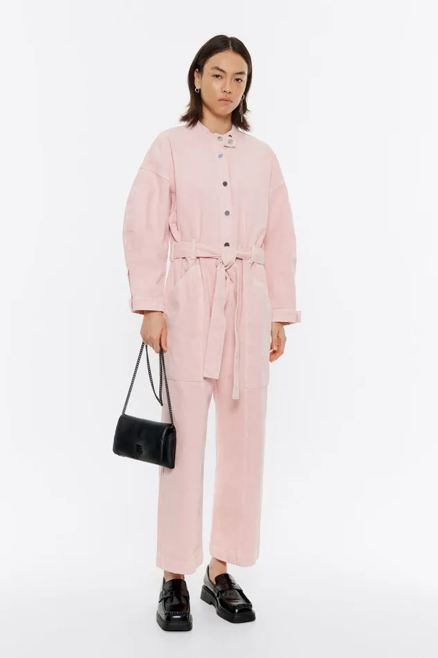 Pink Denim Cargo Jumpsuit Denim Pink Women Bimba Y Lola Denim Pink Denim Cargo Jumpsuit Denim Pink Women Bimba Y Lola Denim