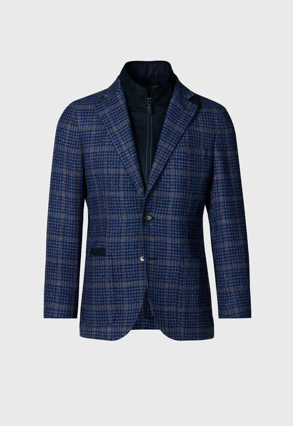 Plaid Jacket with Removable Vest Blue Blazers and Jackets Paulstuart Mens