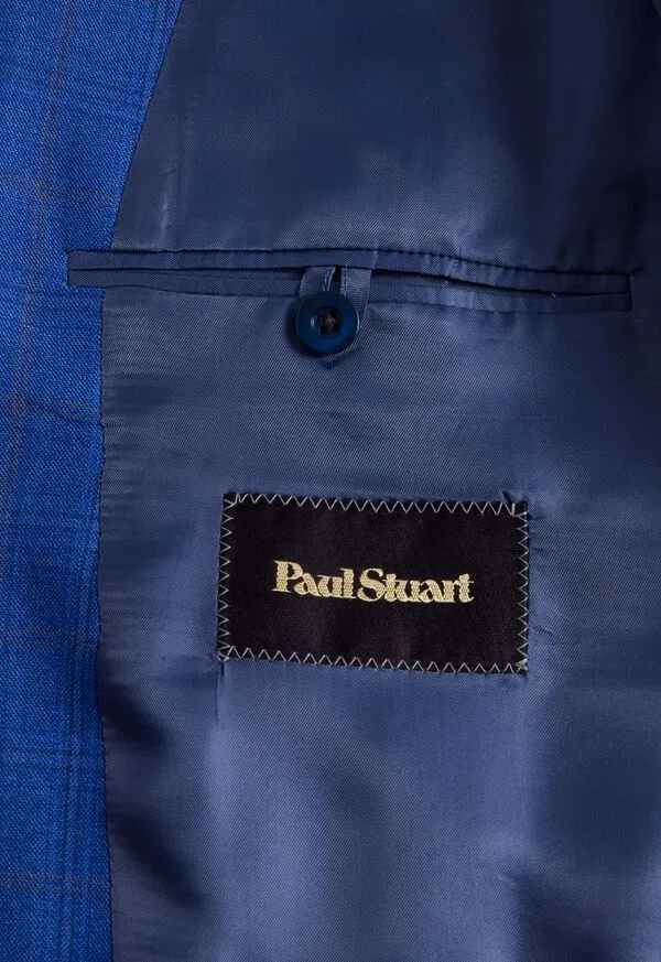 Plaid Stuart Jacket Mid Blue Blazers and Jackets Paulstuart Mens
