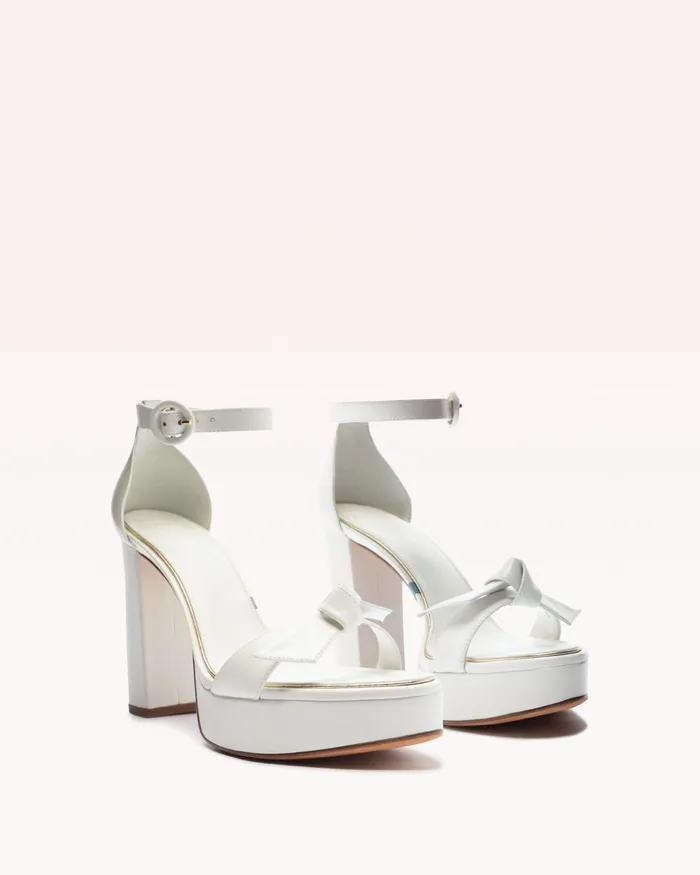 Platforms Women Alexandre Birman White Platform Sandals For Wedding 8211 Clarita Platform Bridal 120 8211 Alexandre Birman Bridal White andamp Golden