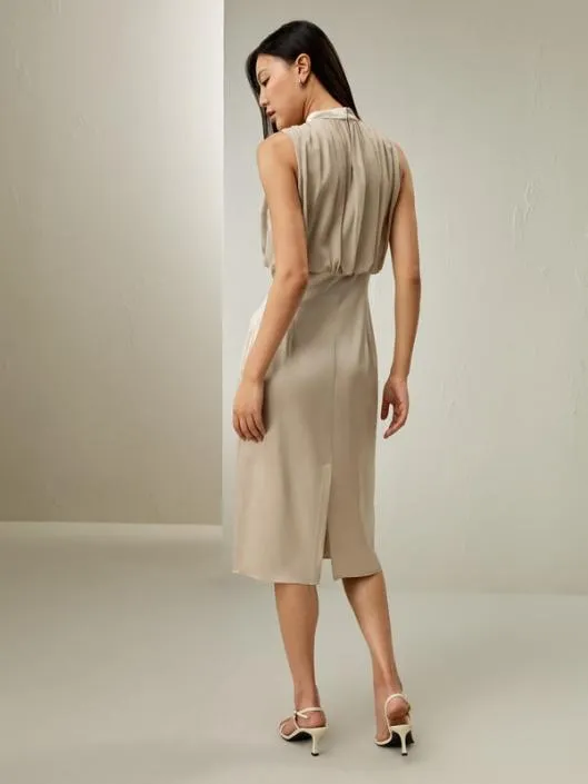 Pleated Sleeveless Midi Silk Dress Women Jumpsuits Lilysilk Dresses