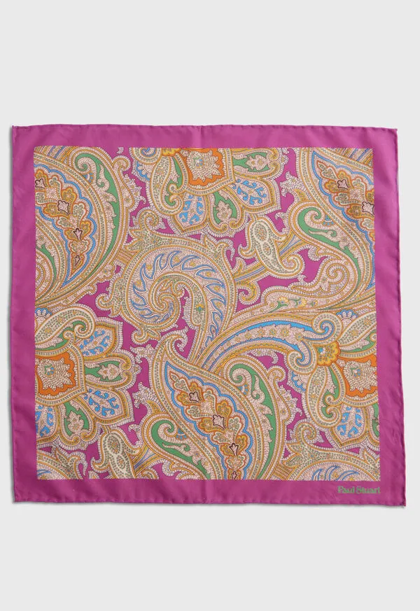 Pocket Squares Paulstuart Mens Habotai Silk Summer Paisley Pocket Square Berry Pocket Squares Paulstuart Mens Habotai Silk Summer Paisley Pocket Square Berry