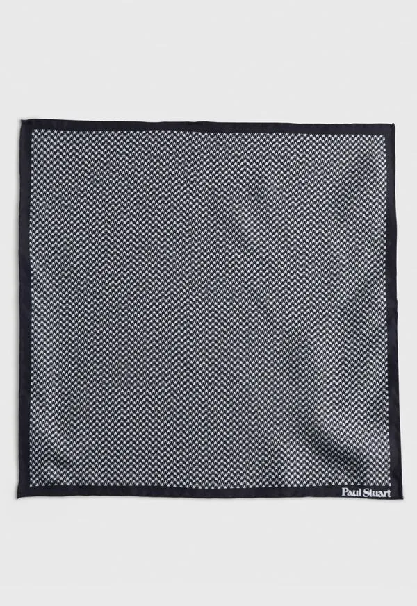 Pocket Squares Paulstuart Mens Printed Silk Houndstooth Pocket Square Black Pocket Squares Paulstuart Mens Printed Silk Houndstooth Pocket Square Black