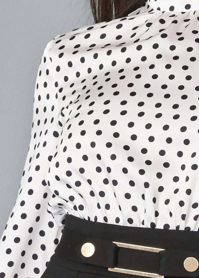 POLKA DOT TWOFER DRESS White and Black Women VENUS Midi Dresses
