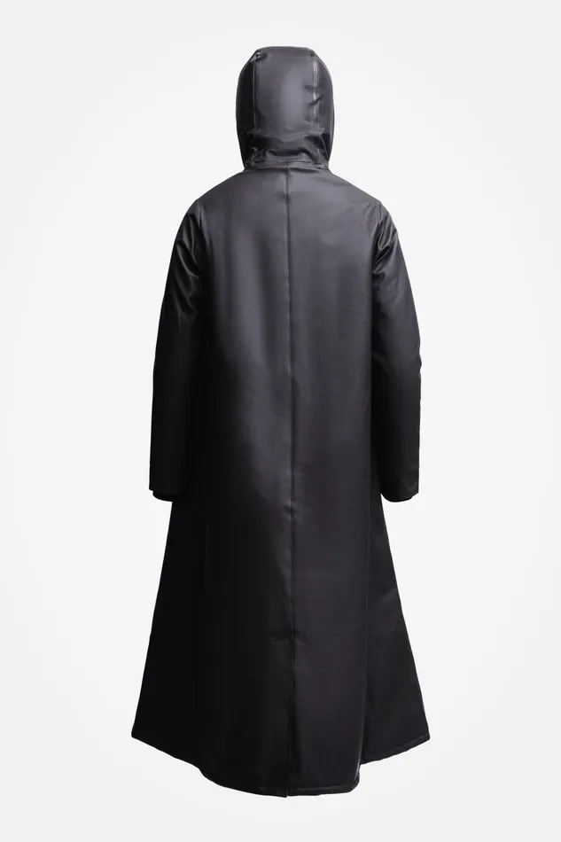 Raincoats Women Stutterheim Mosebacke Long Winter Jacket Black