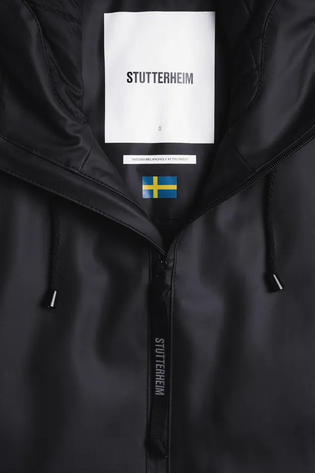 Raincoats Women Stutterheim Mosebacke Long Winter Jacket Black
