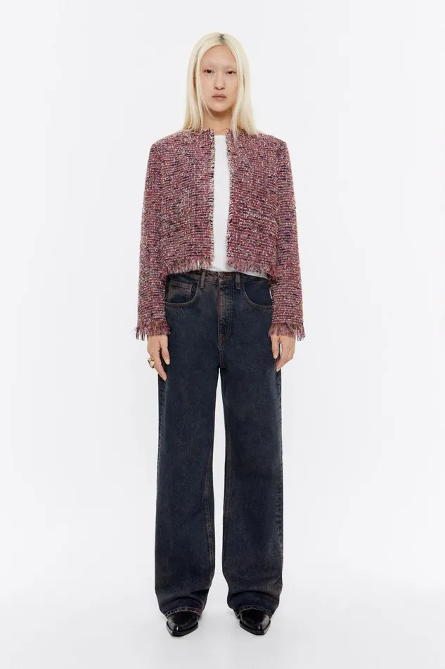 Red Cropped Frayed Jacket Red Women Bimba Y Lola Jackets And Blazers Red Cropped Frayed Jacket Red Women Bimba Y Lola Jackets And Blazers