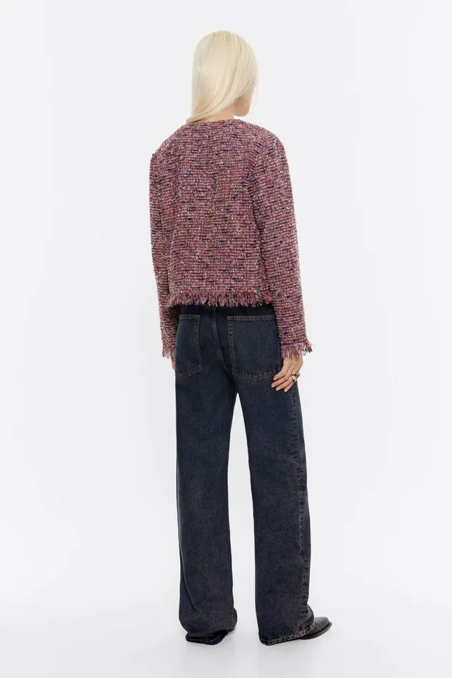 Red Cropped Frayed Jacket Red Women Bimba Y Lola Jackets And Blazers Red Cropped Frayed Jacket Red Women Bimba Y Lola Jackets And Blazers