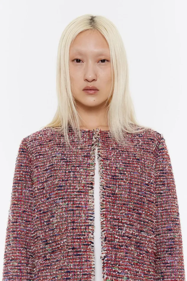 Red Cropped Frayed Jacket Red Women Bimba Y Lola Jackets And Blazers Red Cropped Frayed Jacket Red Women Bimba Y Lola Jackets And Blazers
