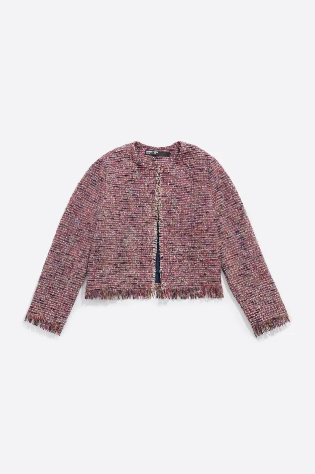 Red Cropped Frayed Jacket Red Women Bimba Y Lola Jackets And Blazers Red Cropped Frayed Jacket Red Women Bimba Y Lola Jackets And Blazers