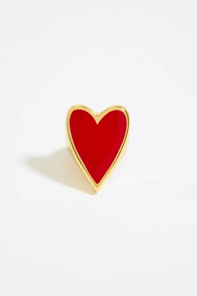 Red Heart Ring Red Women Bimba Y Lola Jewelry Red Heart Ring Red Women Bimba Y Lola Jewelry