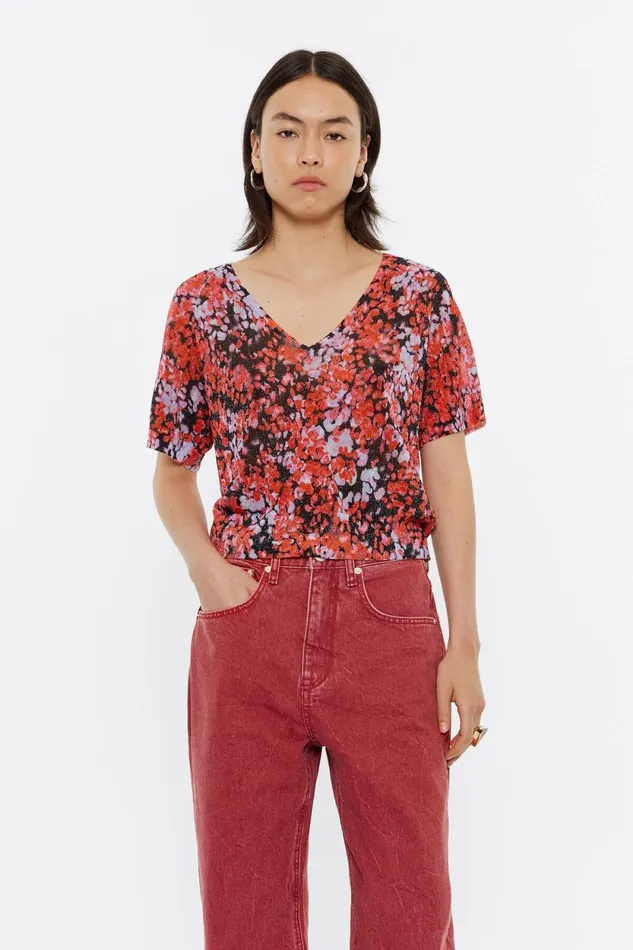 Red Lurex Leomimosa Sweater Leomimosa Red Women Bimba Y Lola Knitwear