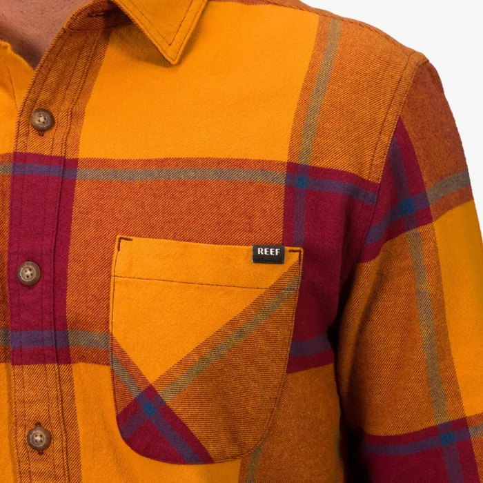 Reef Outerwear Morris Long Sleeve Woven Shirt Cathay Spice 8211 Men Reef Outerwear Morris Long Sleeve Woven Shirt Cathay Spice 8211 Men