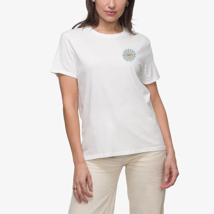 Reef TShirts Tanks and Dresses Ayesunrays Short Sleeve Tee Bright White 8211 Women