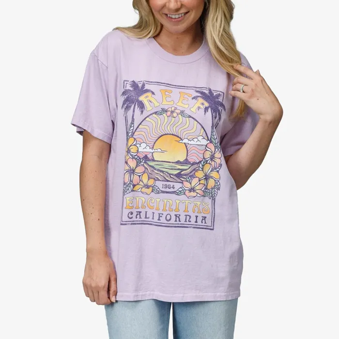 Reef TShirts Tanks and Dresses Boyfriend Tee Lavendar Frost 8211 Women