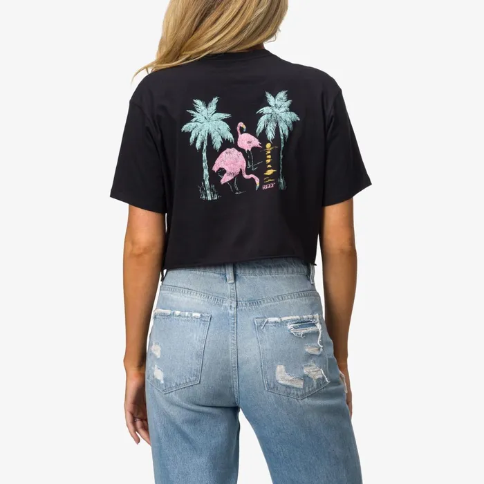 Reef TShirts Tanks and Dresses Flamazing Crop Tee Caviar 8211 Women Reef TShirts Tanks and Dresses Flamazing Crop Tee Caviar 8211 Women