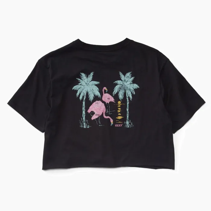 Reef TShirts Tanks and Dresses Flamazing Crop Tee Caviar 8211 Women Reef TShirts Tanks and Dresses Flamazing Crop Tee Caviar 8211 Women